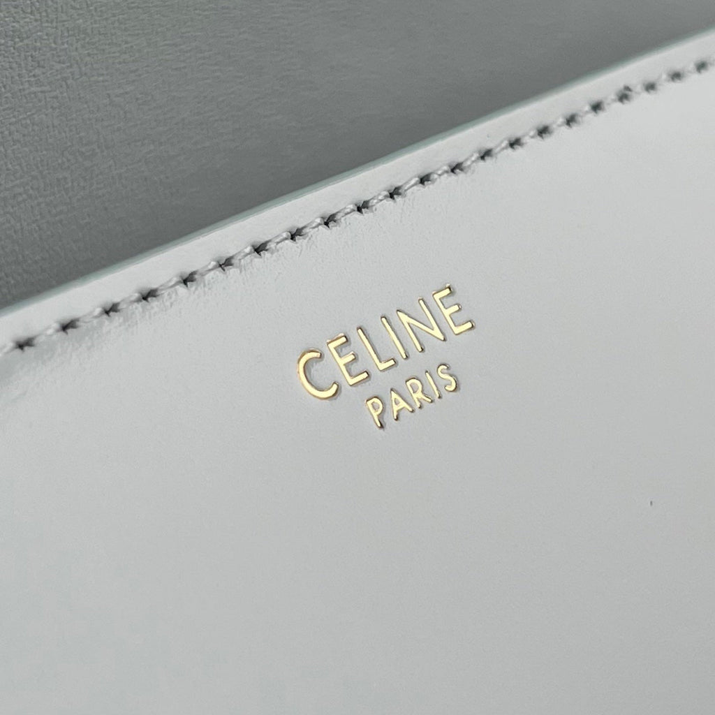 Celine Triomphe 20 Blue Pastel Calfskin Bag