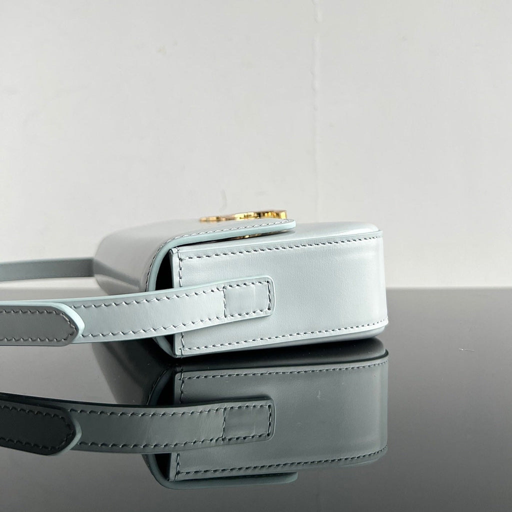 Celine Triomphe 20 Blue Pastel Calfskin Bag