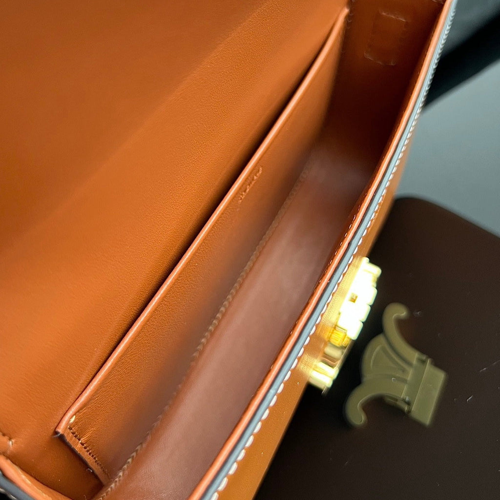 Celine Triomphe 20 Cider Orange Calfskin Bag