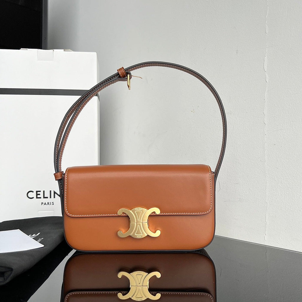 Celine Triomphe 20 Cider Orange Calfskin Bag