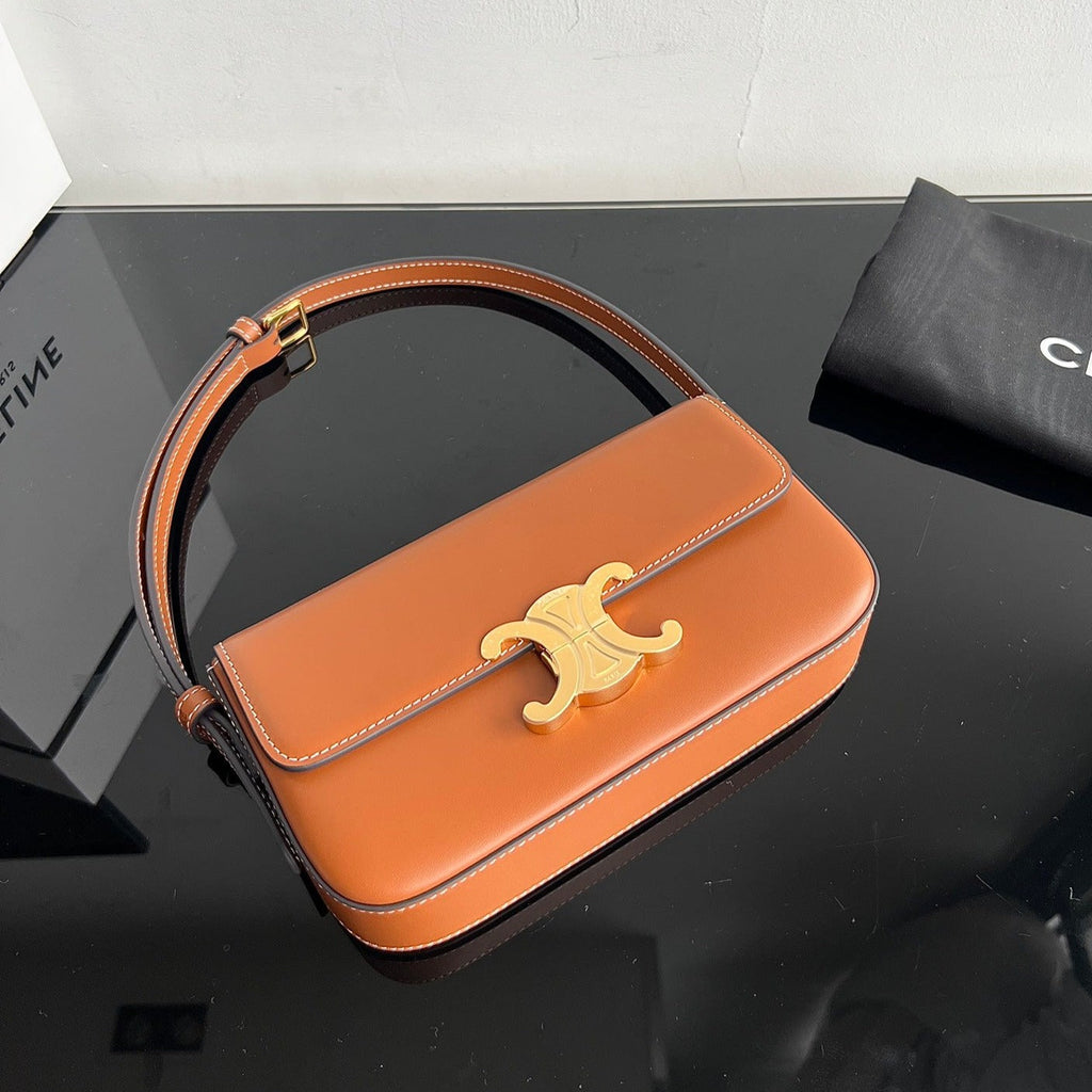 Celine Triomphe 20 Cider Orange Calfskin Bag