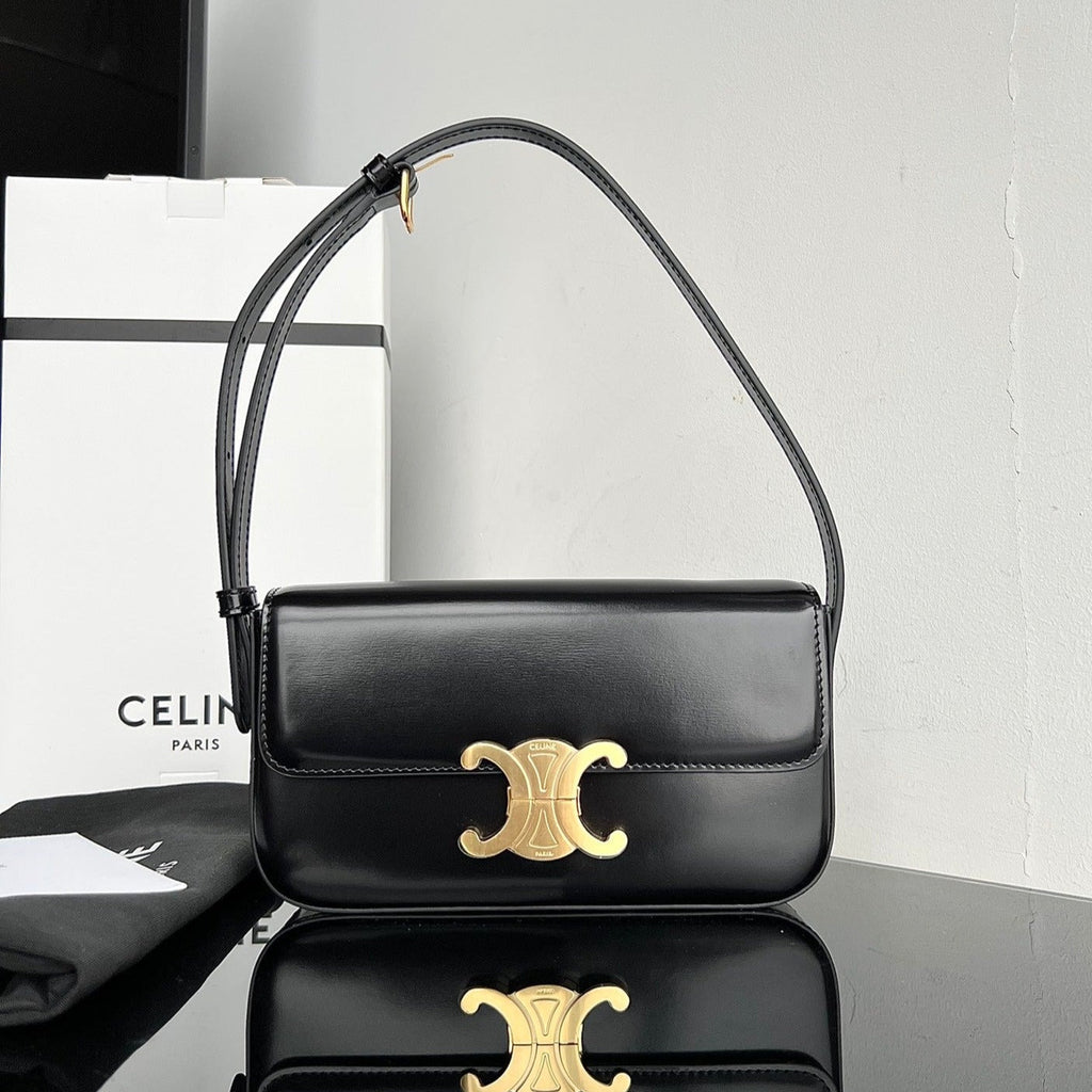 Celine Triomphe 20 Black Calfskin Bag