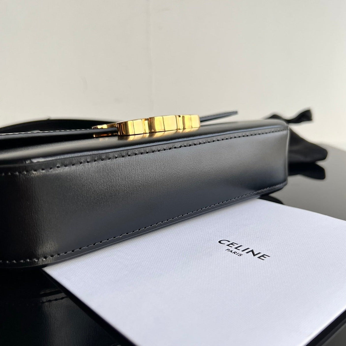 Celine Triomphe 20 Black Calfskin Bag