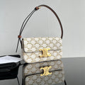 Celine Triomphe 20 White Pattern Calfskin Bag