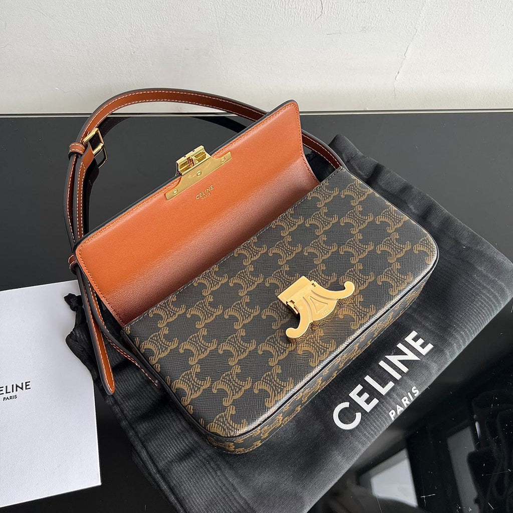 Celine Triomphe 20 Tan Calfskin Bag
