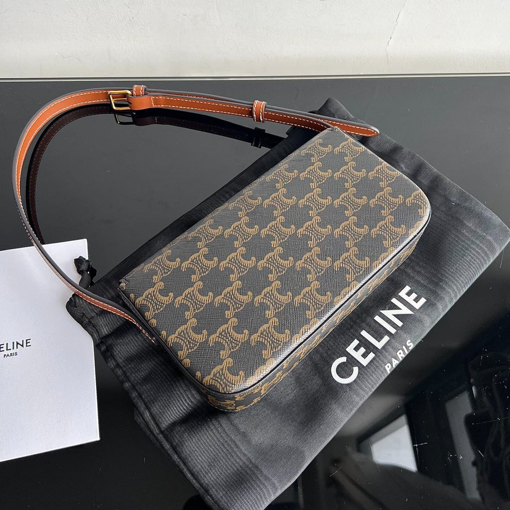 Celine Triomphe 20 Tan Calfskin Bag