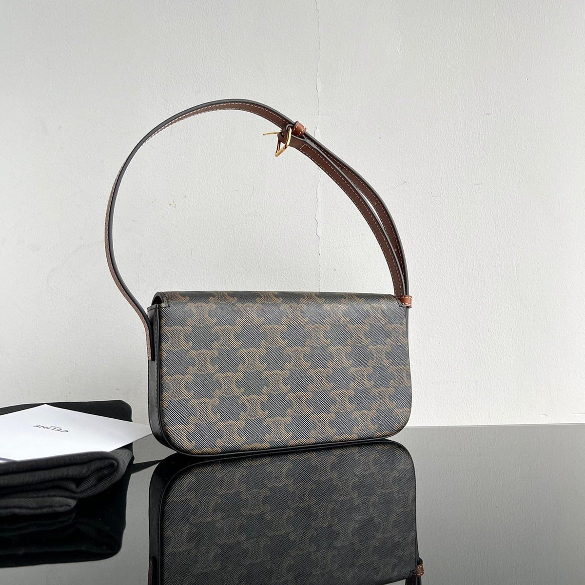 Celine Triomphe 20 Tan Calfskin Bag