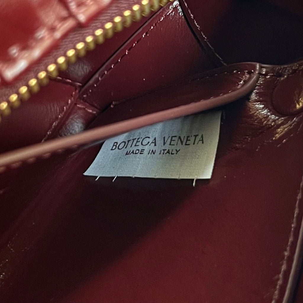 Bottega Veneta Small Brick Cassette 23 in Wine Red Soft Lambskin Bag