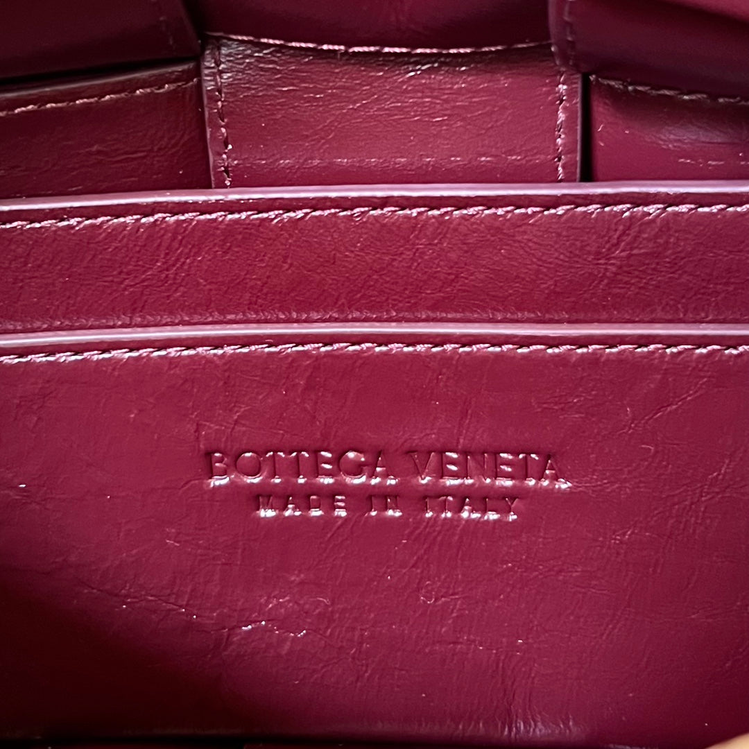 Bottega Veneta Small Brick Cassette 23 in Wine Red Soft Lambskin Bag