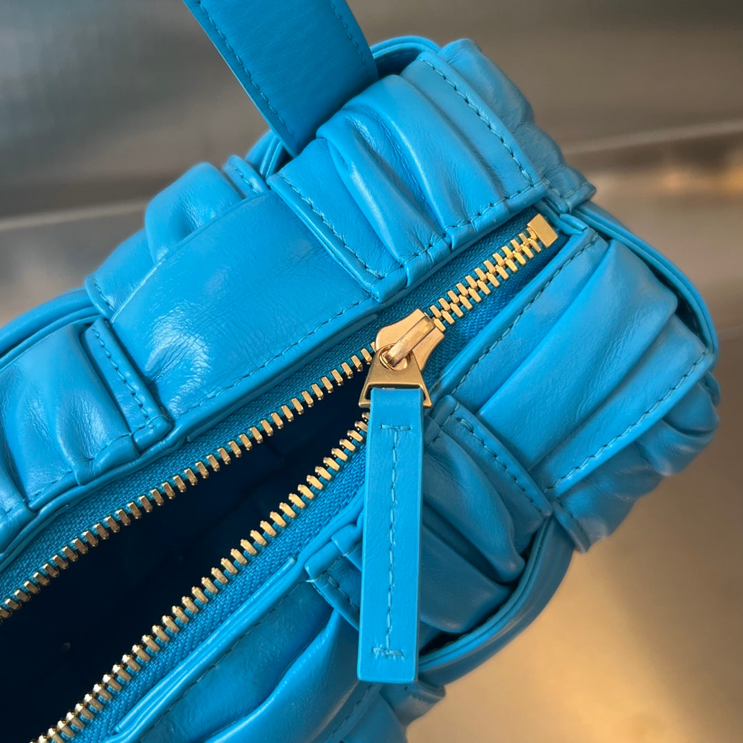 Bottega Veneta Small Brick Cassette 23 in Sky Blue Soft Lambskin Bag