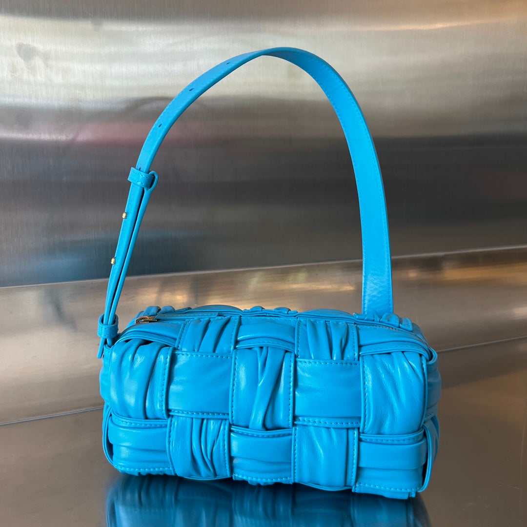 Bottega Veneta Small Brick Cassette 23 in Sky Blue Soft Lambskin Bag