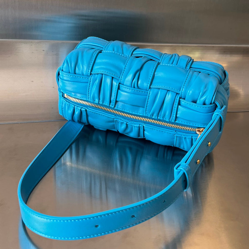 Bottega Veneta Small Brick Cassette 23 in Sky Blue Soft Lambskin Bag