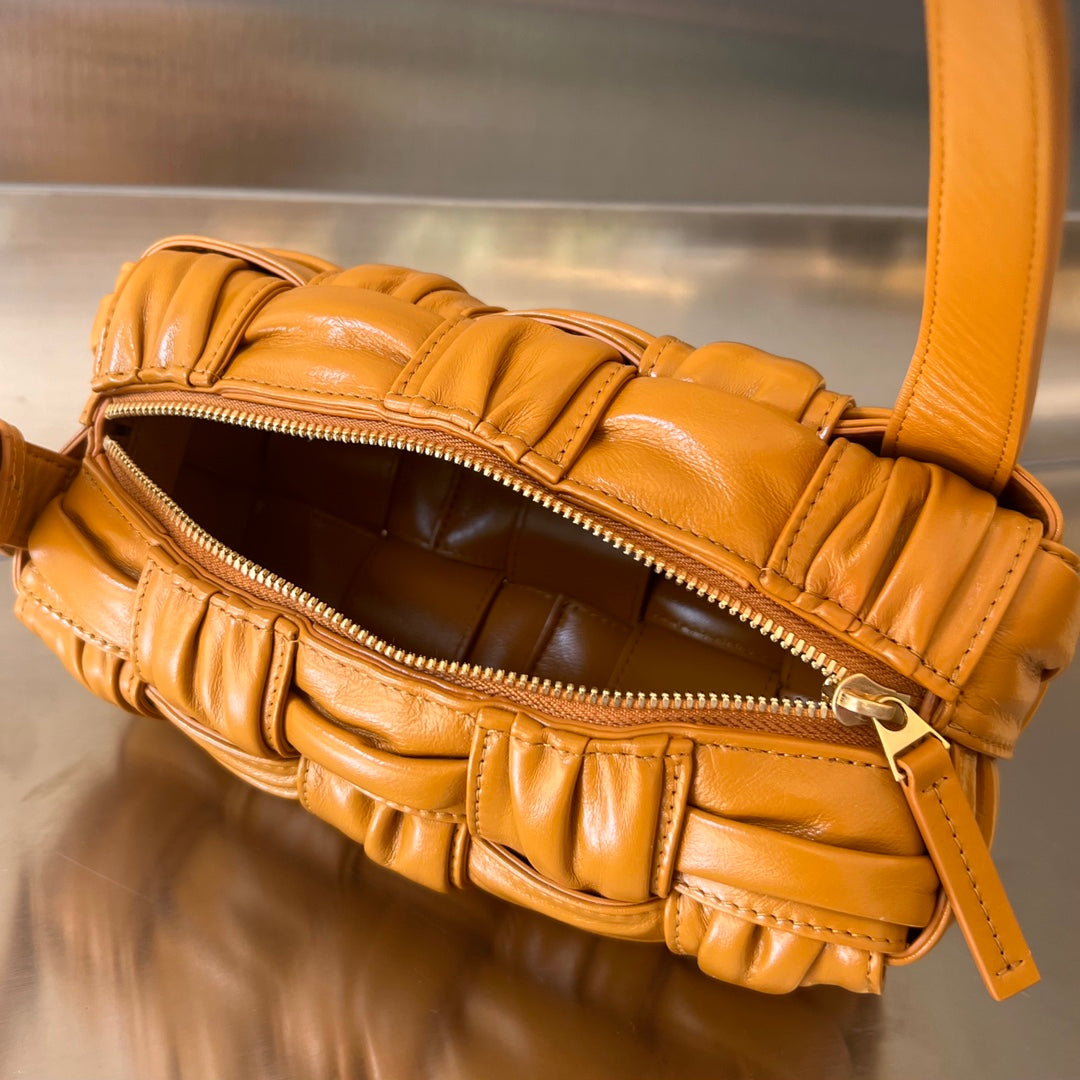 Bottega Veneta Small Brick Cassette 23 in Sandstone Orange Soft Lambskin Bag