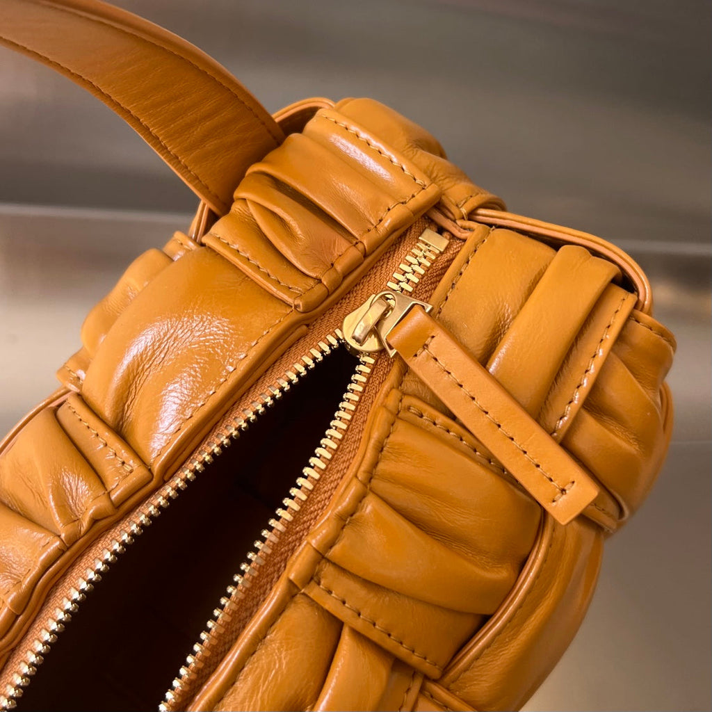 Bottega Veneta Small Brick Cassette 23 in Sandstone Orange Soft Lambskin Bag