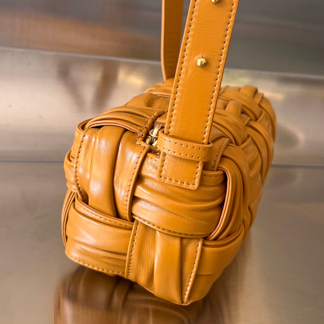 Bottega Veneta Small Brick Cassette 23 in Sandstone Orange Soft Lambskin Bag