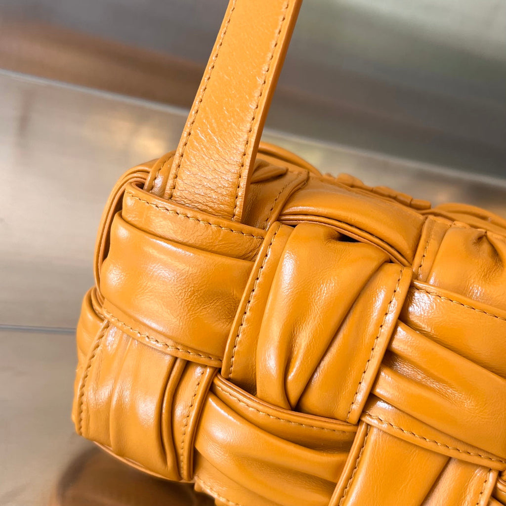Bottega Veneta Small Brick Cassette 23 in Sandstone Orange Soft Lambskin Bag