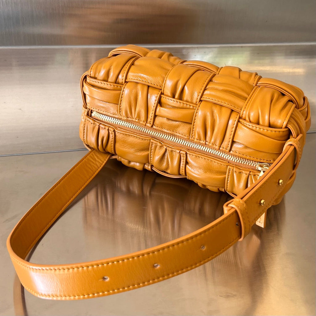 Bottega Veneta Small Brick Cassette 23 in Sandstone Orange Soft Lambskin Bag