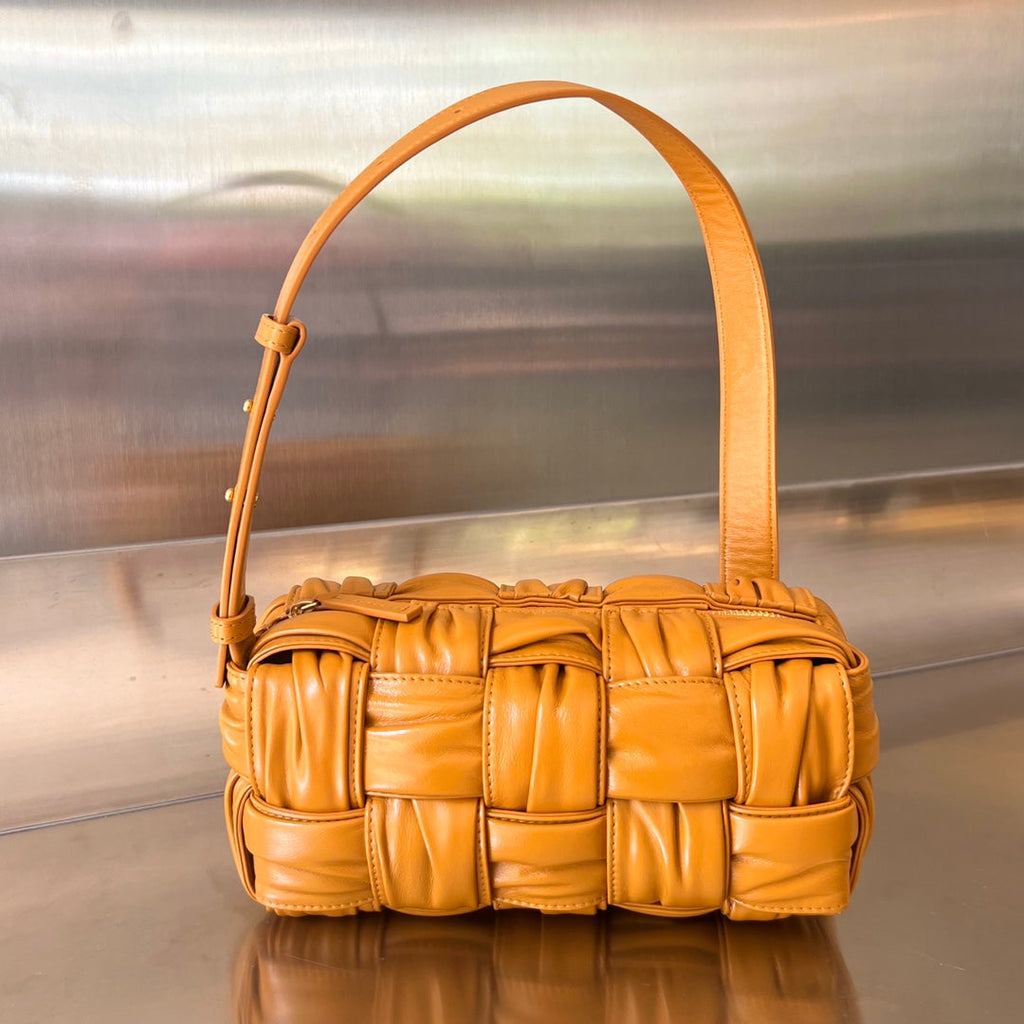 Bottega Veneta Small Brick Cassette 23 in Sandstone Orange Soft Lambskin Bag