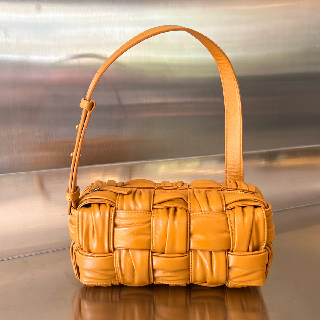 Bottega Veneta Small Brick Cassette 23 in Sandstone Orange Soft Lambskin Bag
