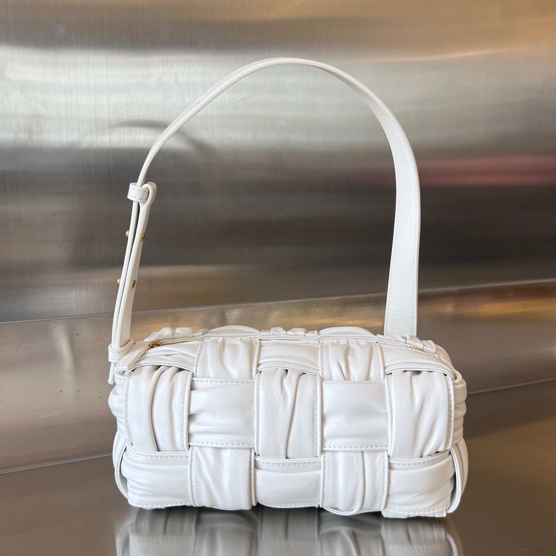 Bottega Veneta Small Brick Cassette 23 in White Soft Lambskin Bag
