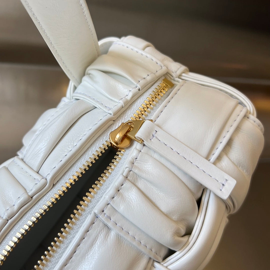 Bottega Veneta Small Brick Cassette 23 in White Soft Lambskin Bag