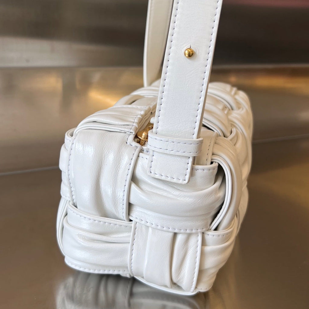 Bottega Veneta Small Brick Cassette 23 in White Soft Lambskin Bag