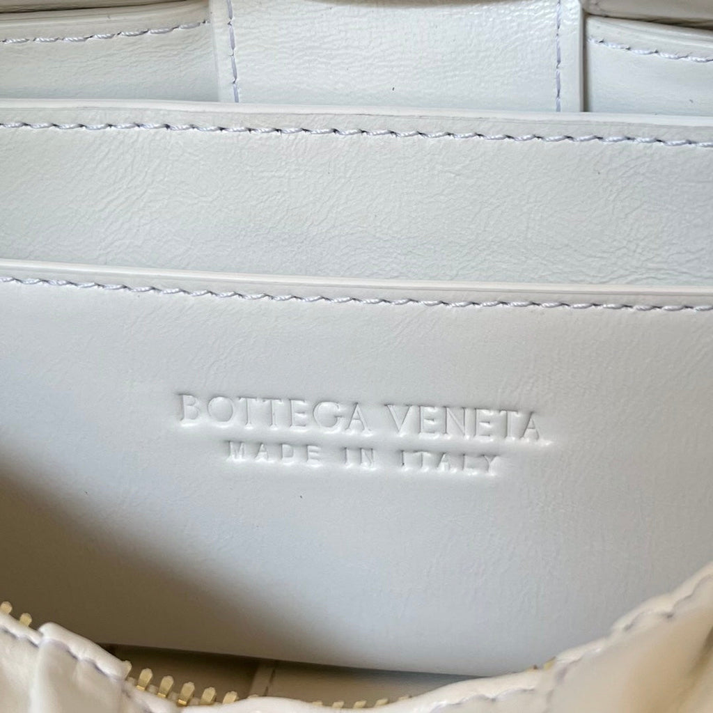 Bottega Veneta Small Brick Cassette 23 in White Soft Lambskin Bag