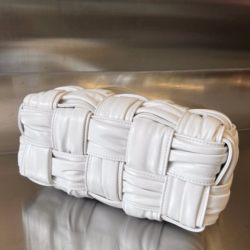 Bottega Veneta Small Brick Cassette 23 in White Soft Lambskin Bag