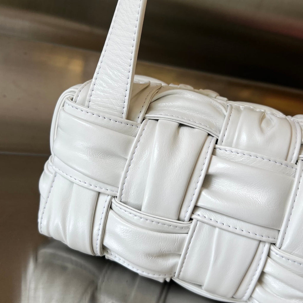 Bottega Veneta Small Brick Cassette 23 in White Soft Lambskin Bag