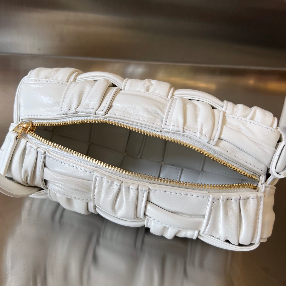 Bottega Veneta Small Brick Cassette 23 in White Soft Lambskin Bag