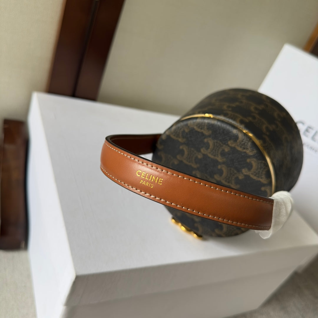 Celine Nina Minaudiere 13 in Black Triomphe Canvas Gold Hardware