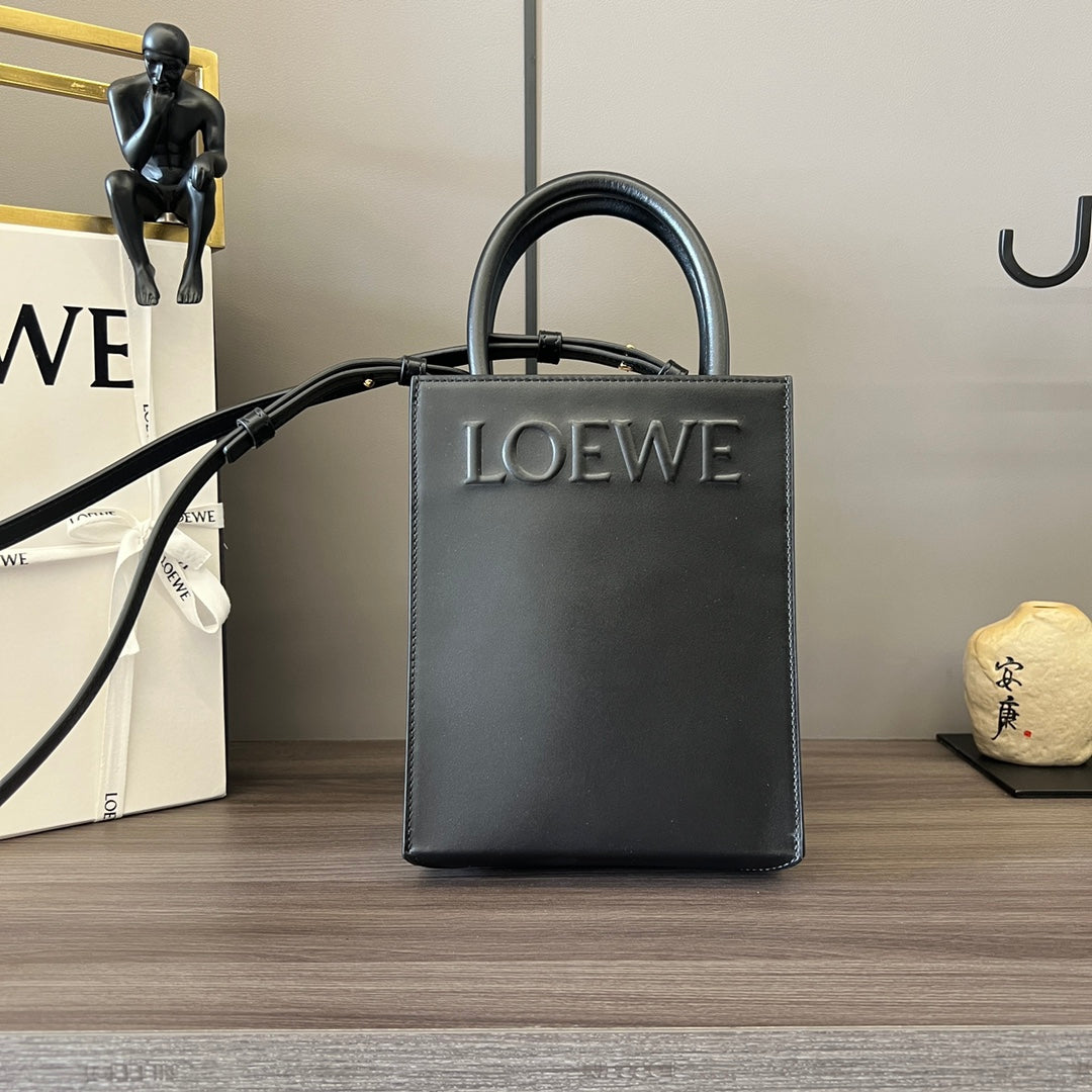 Loewe Standard A5 Tote Bag in Black Calfskin