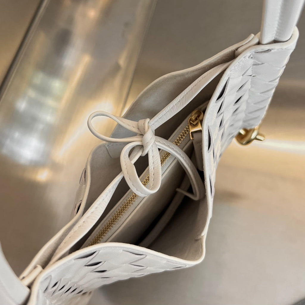 Bottega Veneta Mini Solstice 30 White Lambskin Bag