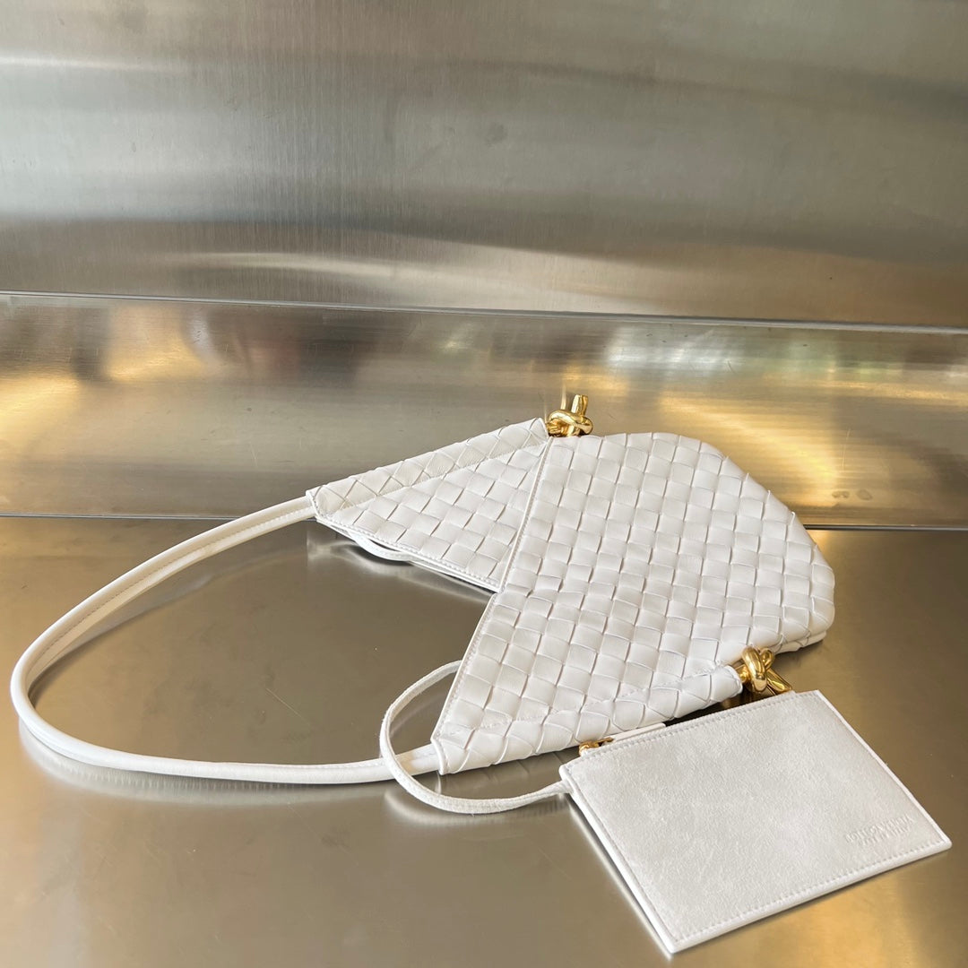 Bottega Veneta Mini Solstice 30 White Lambskin Bag