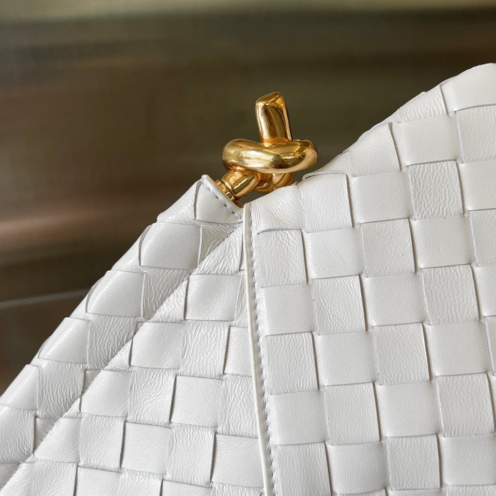 Bottega Veneta Mini Solstice 30 White Lambskin Bag