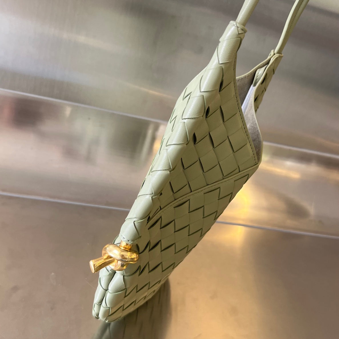 Bottega Veneta Mini Solstice 30 Sardine Grey Lambskin Bag
