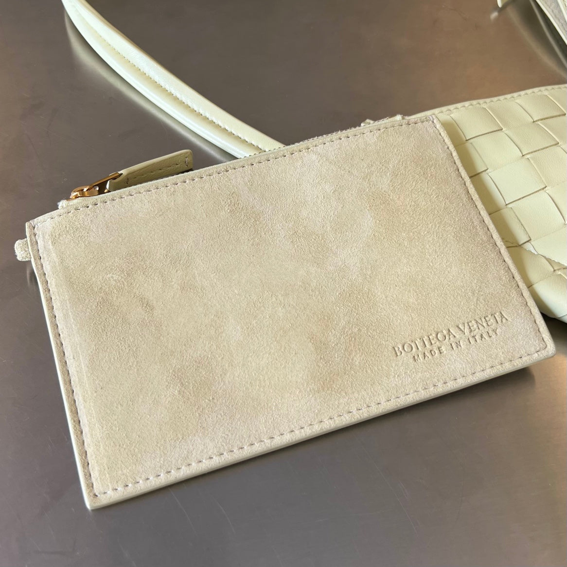 Bottega Veneta Mini Solstice 30 Dark Cream Lambskin Bag