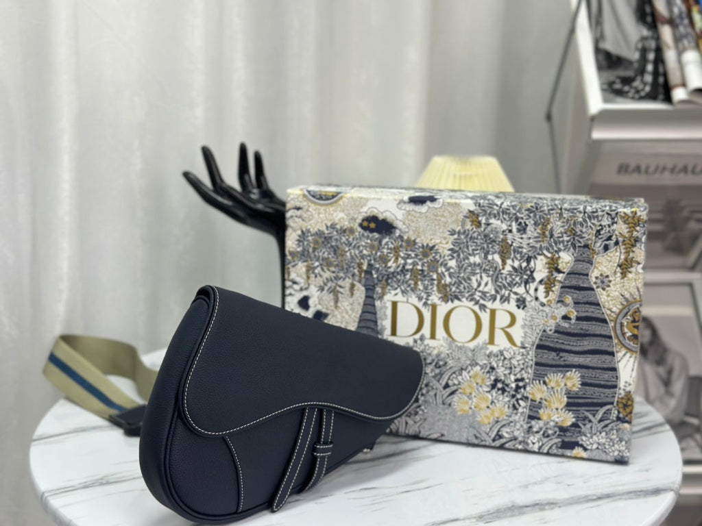 Saddle 28 Bag in Black Lambskin