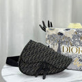 Saddle 28 Bag in Black Oblique Jacquard