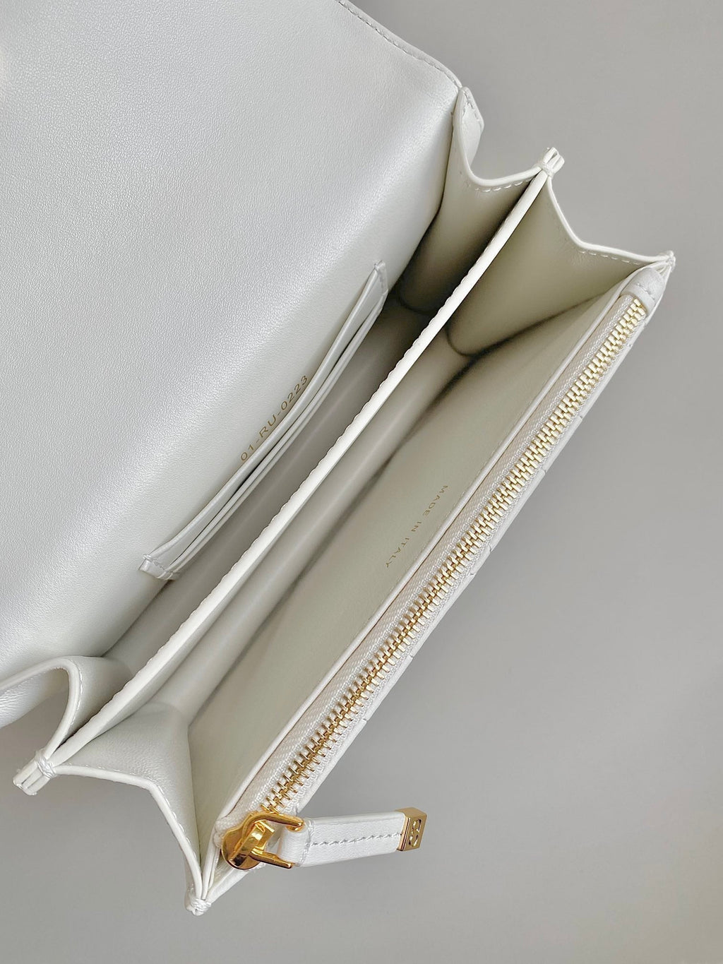 Dior Mini Chain Bag 17 in White Calfskin
