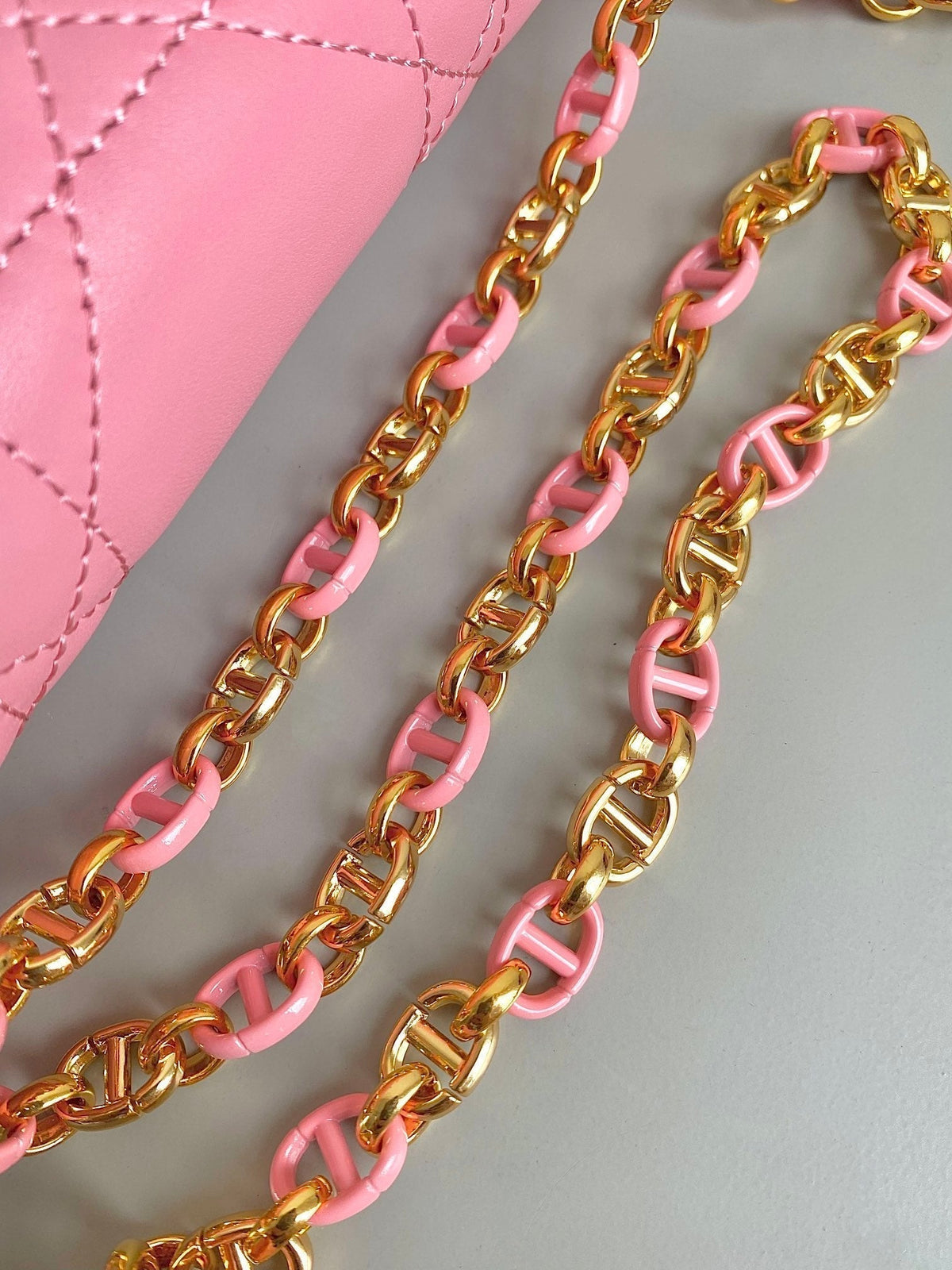 Dior Mini Chain Bag 17 in Light Pink Calfskin