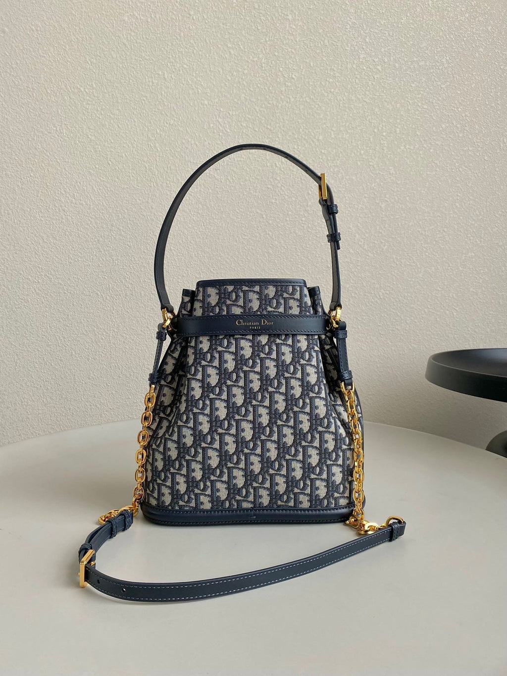 Dior Medium C'Est 24 in Blue Cd-Embossed Oblique Jacquard Bag