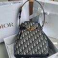 Dior Medium C'Est 24 in Blue Cd-Embossed Oblique Jacquard Bag