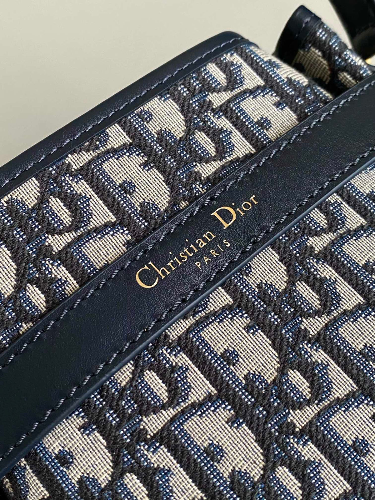 Dior Medium C'Est 24 in Blue Cd-Embossed Oblique Jacquard Bag