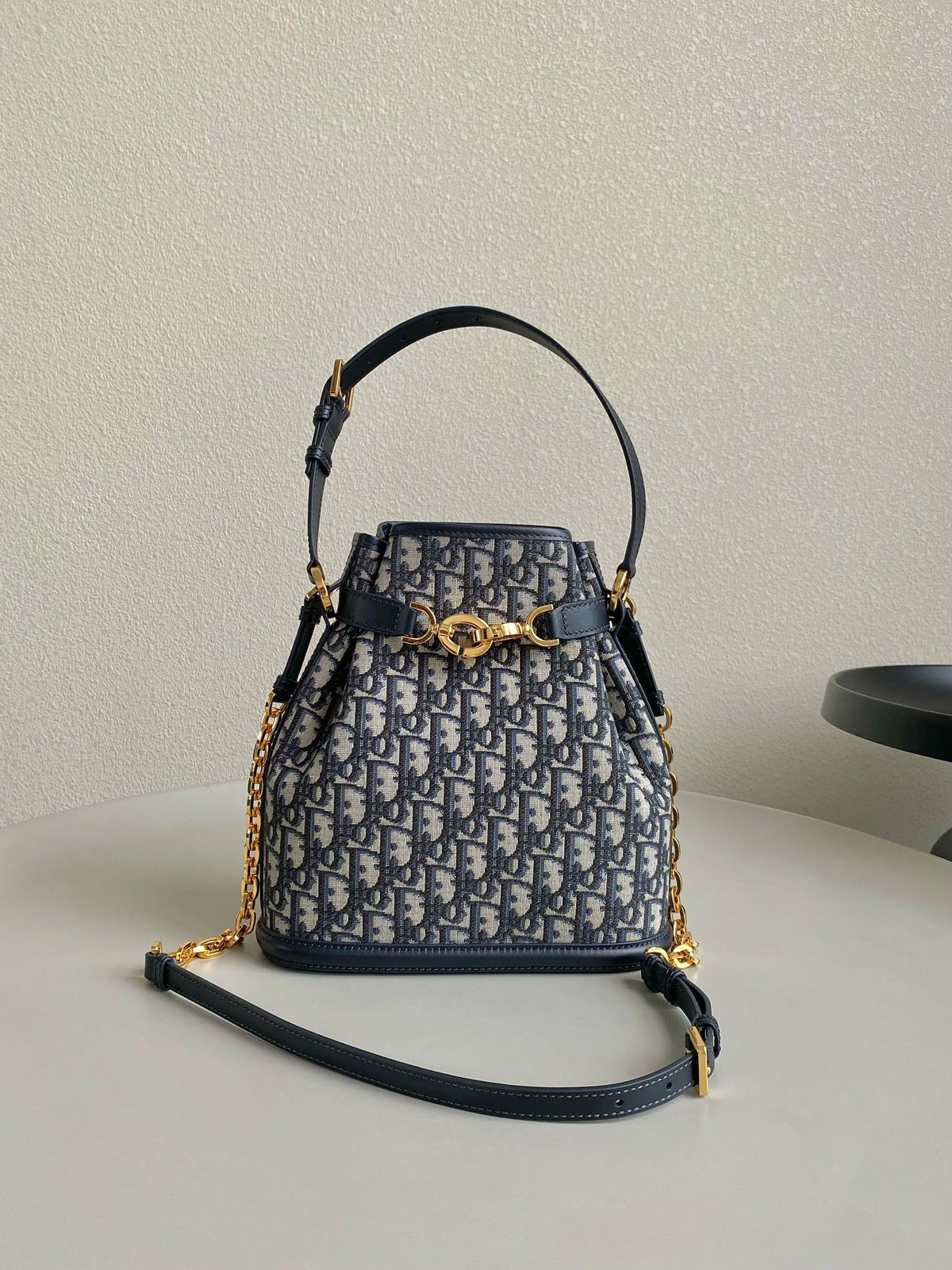 Dior Medium C'Est 24 in Blue Cd-Embossed Oblique Jacquard Bag