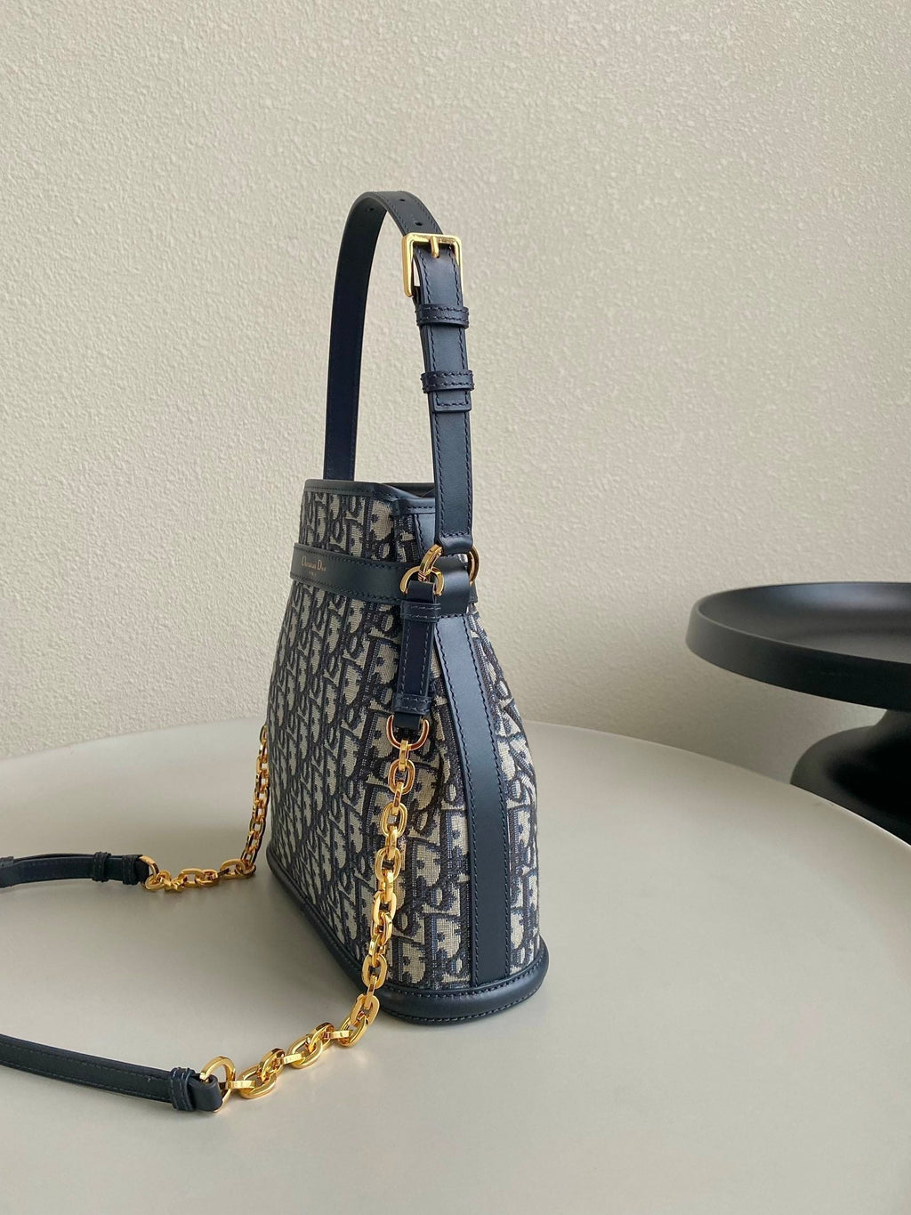 Dior Medium C'Est 24 in Blue Cd-Embossed Oblique Jacquard Bag