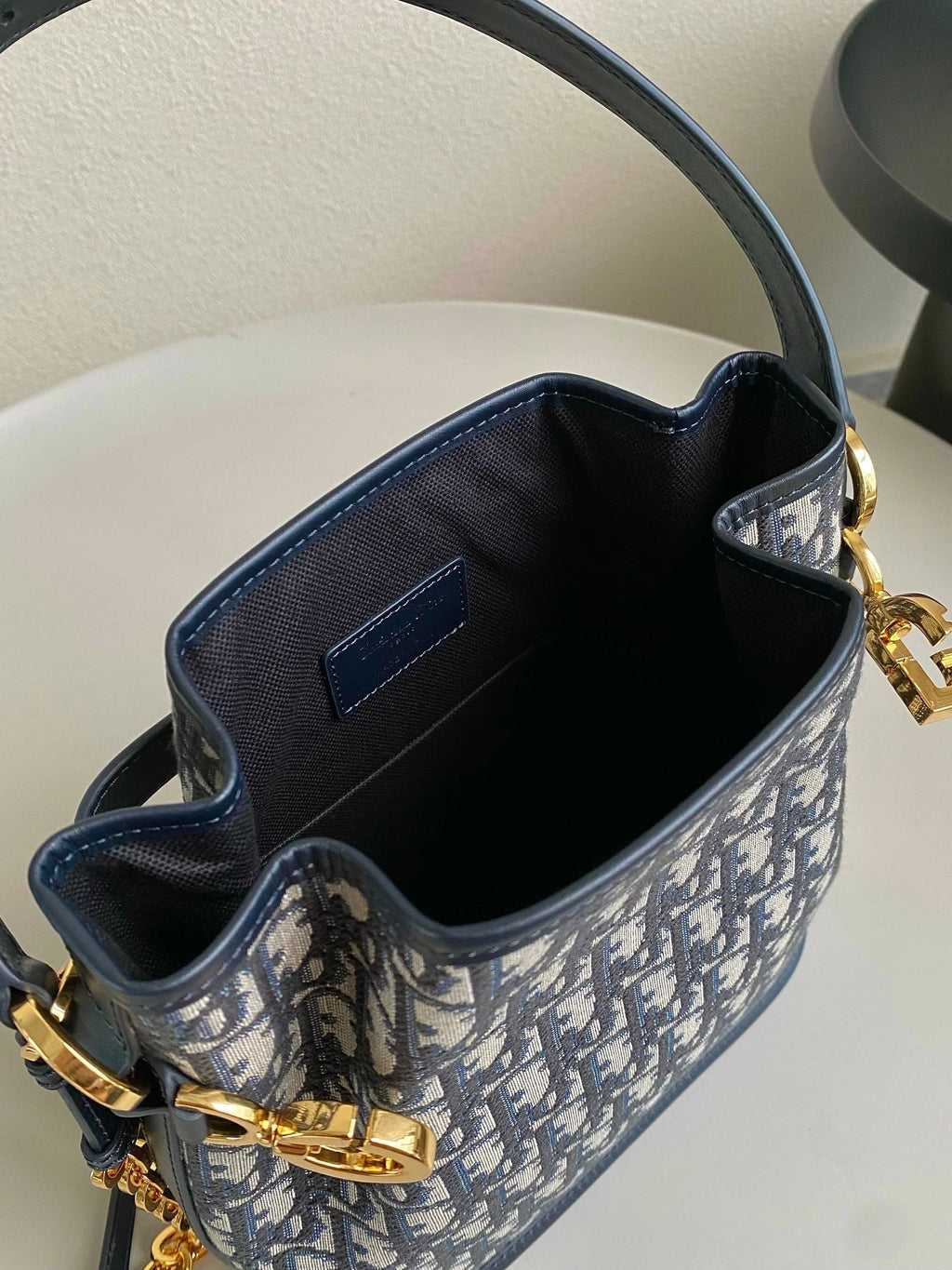Dior Medium C'Est 24 in Blue Cd-Embossed Oblique Jacquard Bag