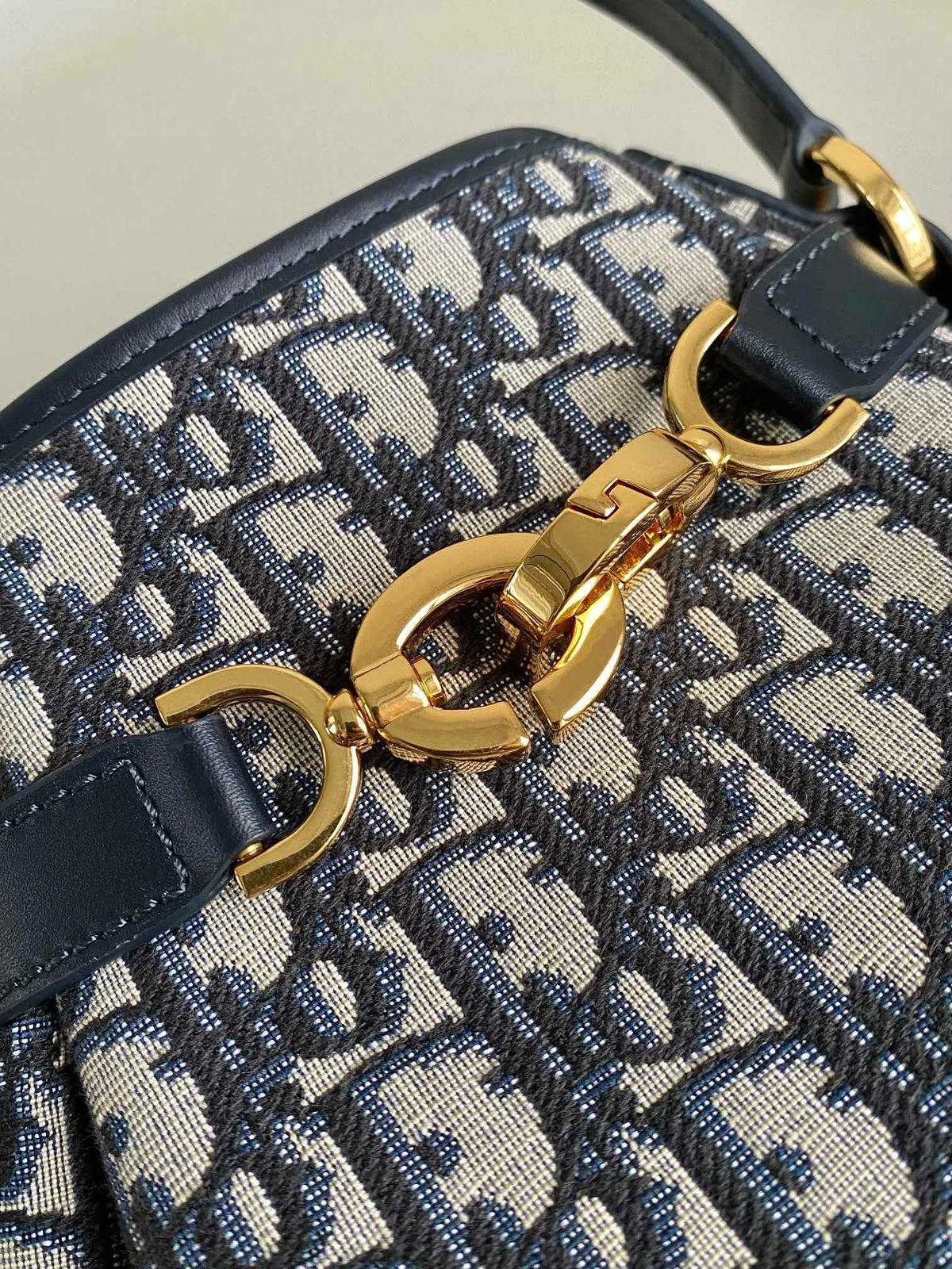 Dior Medium C'Est 24 in Blue Cd-Embossed Oblique Jacquard Bag