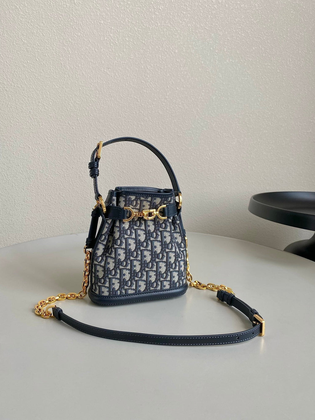 Dior Small C'Est 18 in Blue Cd-Embossed Oblique Jacquard Bag