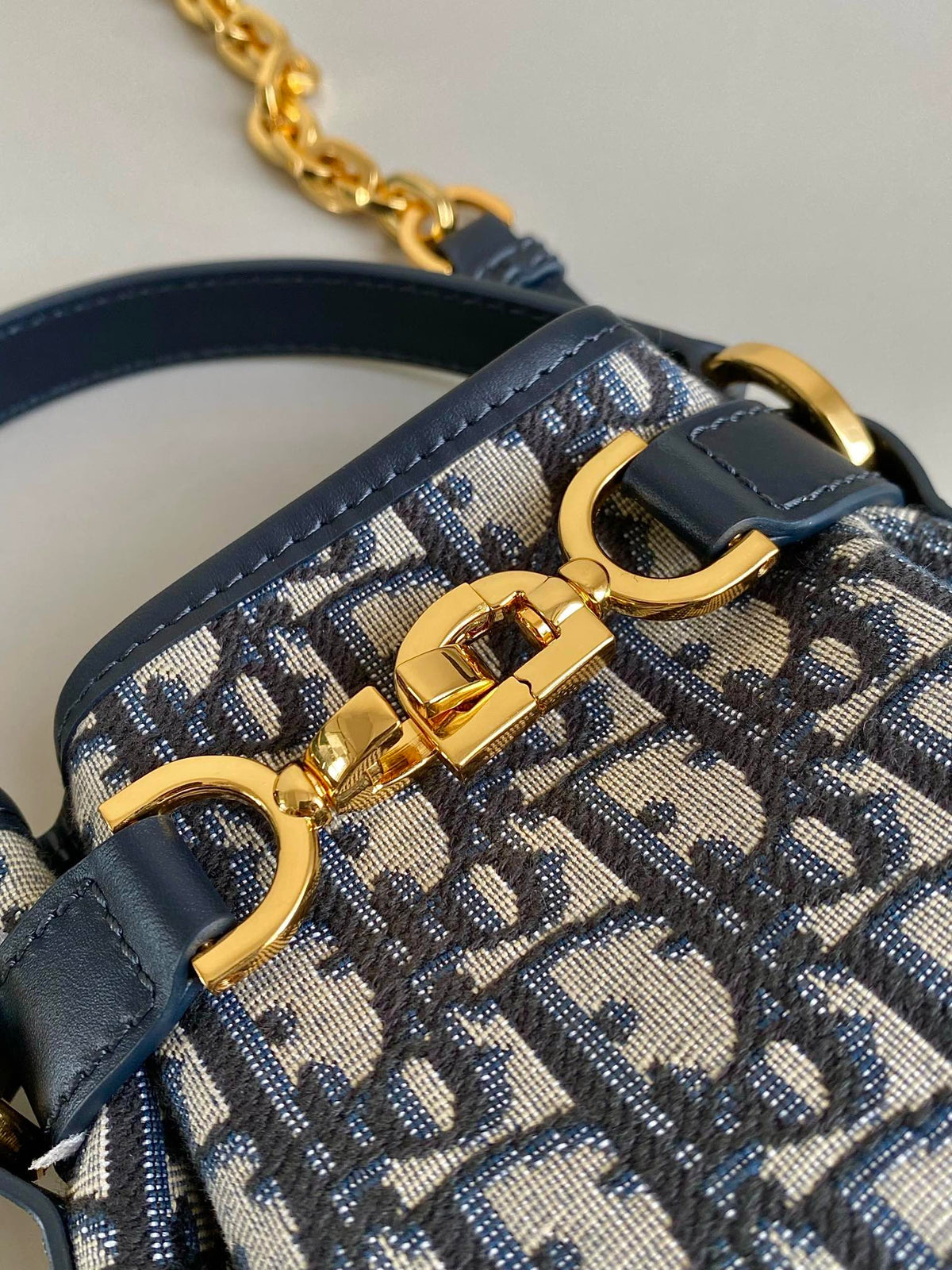 Dior Small C'Est 18 in Blue Cd-Embossed Oblique Jacquard Bag